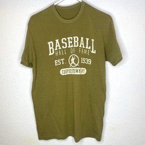 Baseball Hall of Fame, olive green short sleeved t shirt, men's size M**